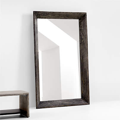 Solomon Ebonized Wood Floor Mirror 47"x75"