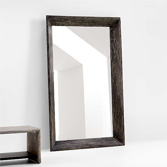 Solomon Ebonized Wood Floor Mirror 47"x75"