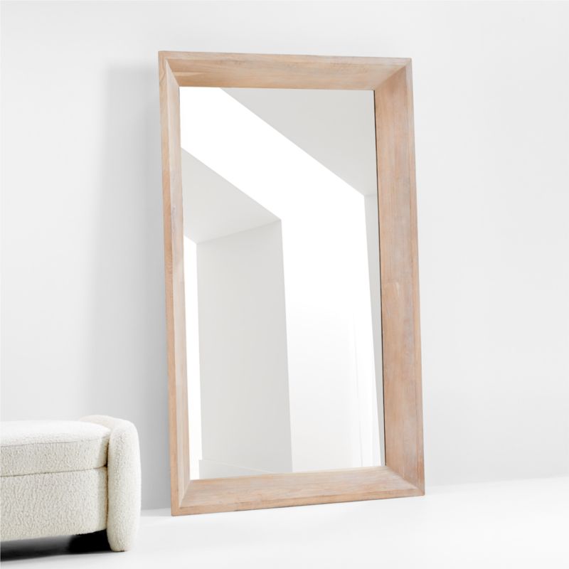 Solomon Whitewashed Wood Floor Mirror 47"x75" - image 0 of 8