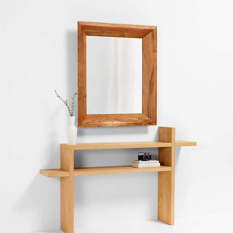 Solomon Rectangular Whitewashed Wood Wall Mirror