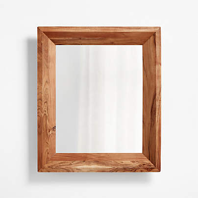 Sune Rectangular Whitewashed Wood Floor Mirror | Crate & Barrel