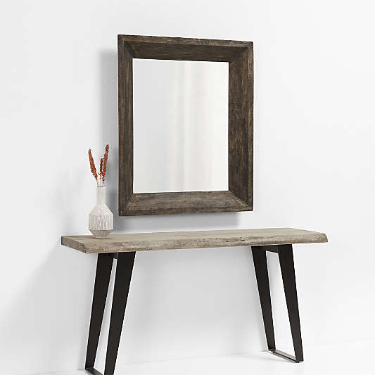 Solomon Rectangular Ebonized Wood Wall Mirror 34"x40"