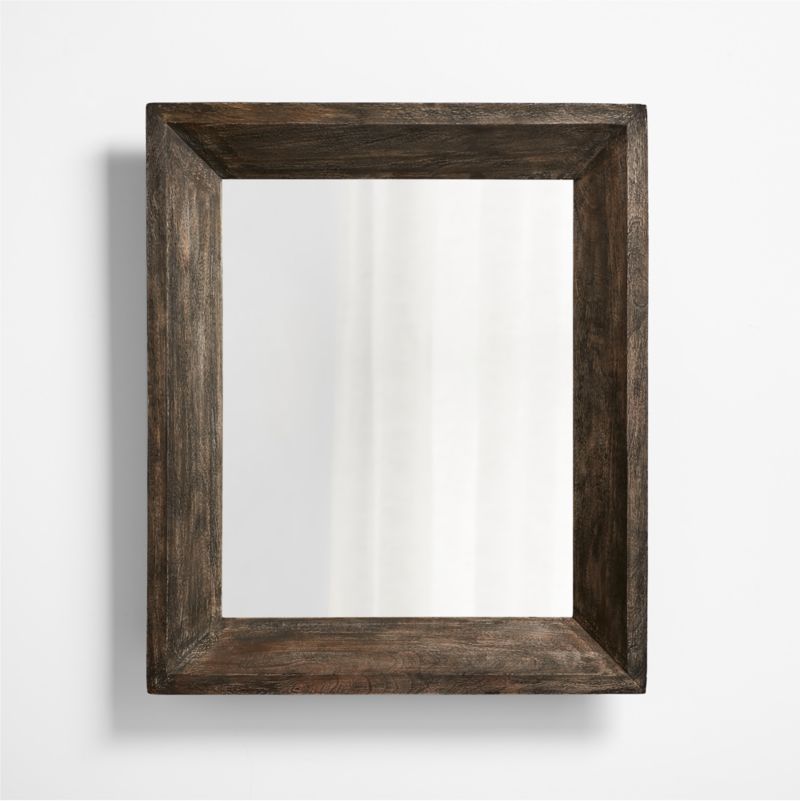 Solomon Rectangular Ebonized Wood Wall Mirror 34"x40" - image 0 of 4