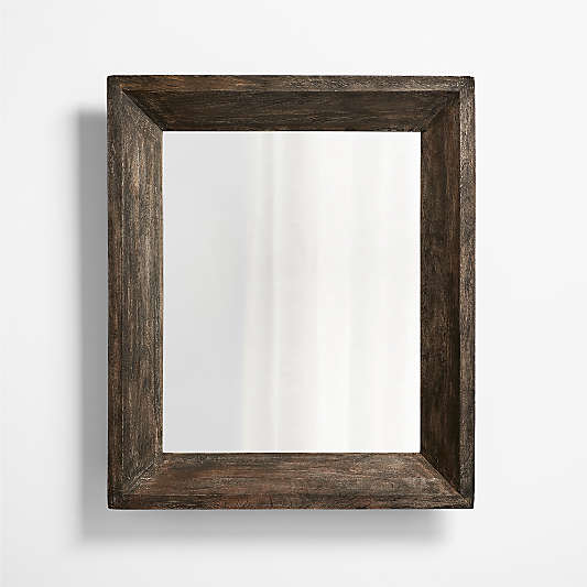 Solomon Rectangular Ebonized Wood Wall Mirror