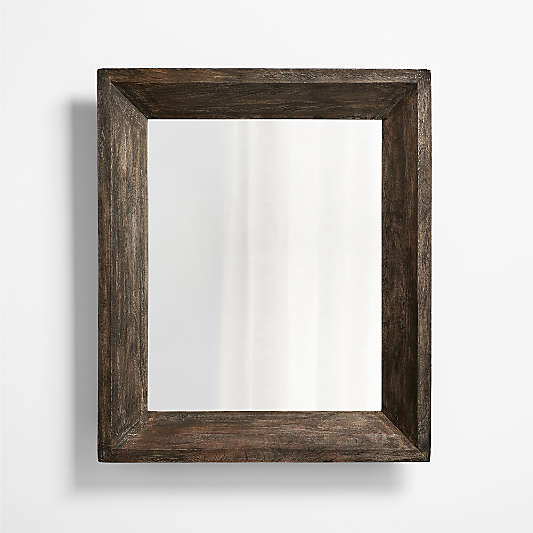 Solomon Rectangular Ebonized Wood Wall Mirror 34"x40"