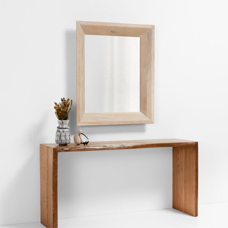 Solomon Rectangular Whitewashed Wood Wall Mirror 34"x40" - image 2 of 6