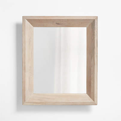 Sune Rectangular Whitewashed Wood Floor Mirror | Crate & Barrel