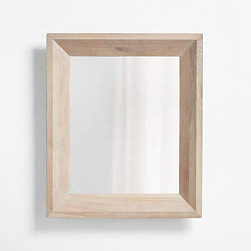 Natia Oak Round Wall Mirror