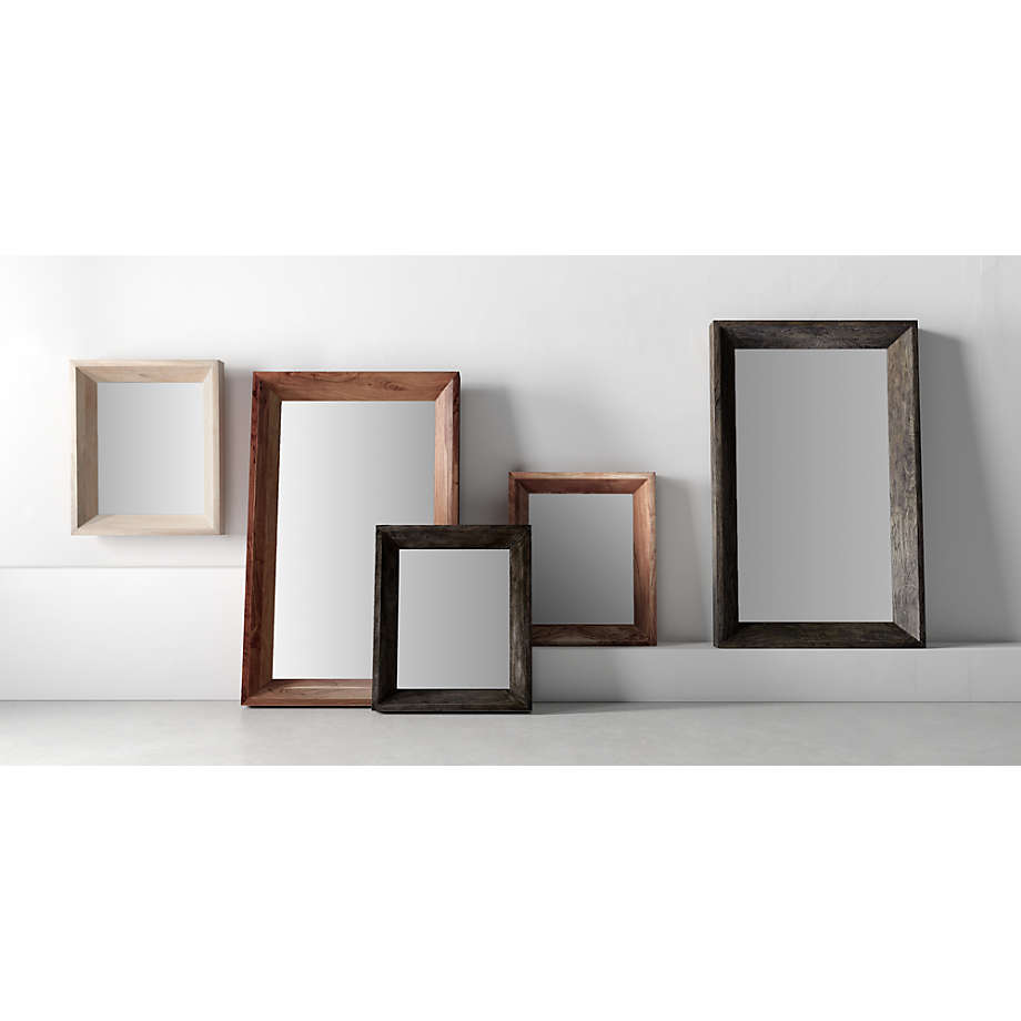 Acacia wood floor mirror deals