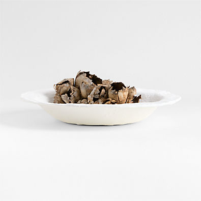 View Sonara White Metal Centerpiece Bowl 18.5" details