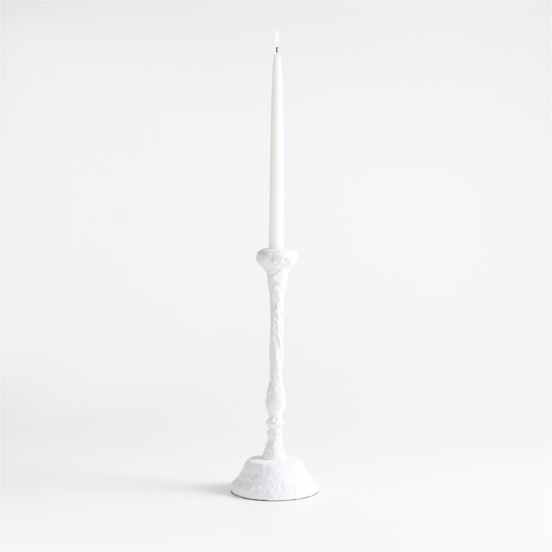 Sonara White Metal Taper Candle Holder 14" - image 0 of 5