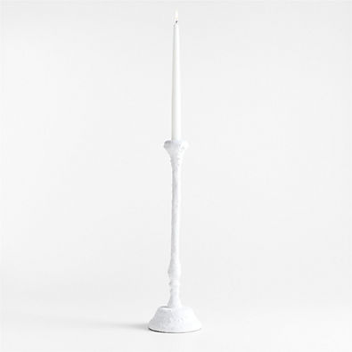 View Sonara White Metal Taper Candle Holder 18" details