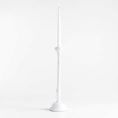 Sonara White Metal Taper Candle Holder 18"