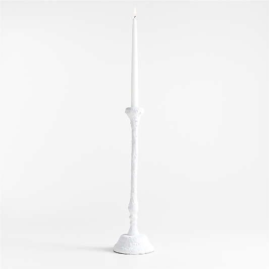 Sonara White Metal Taper Candle Holder 18"