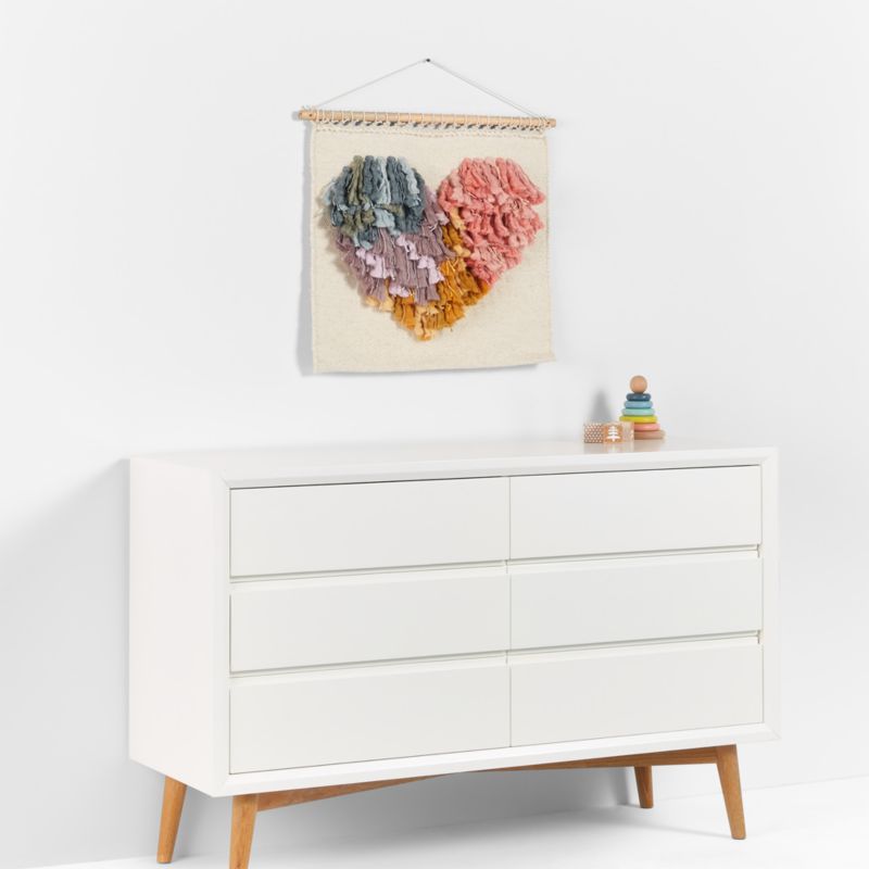 Sonnet Shaggy Heart Cotton and Wool  Handwoven Wall Tapestry - image 2 of 6