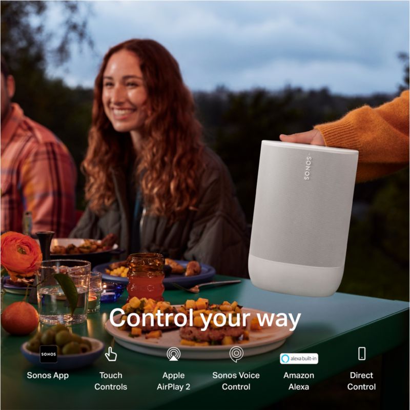 Sonos Move 2 White Portable Bluetooth Smart Speaker - image 2 of 7