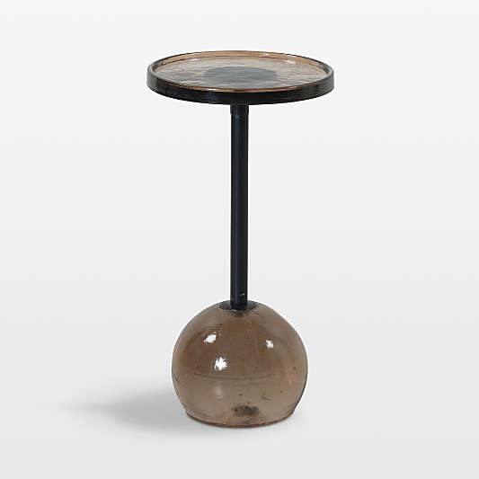 Soren Smokey Brown Cast Glass 10" Drink Table