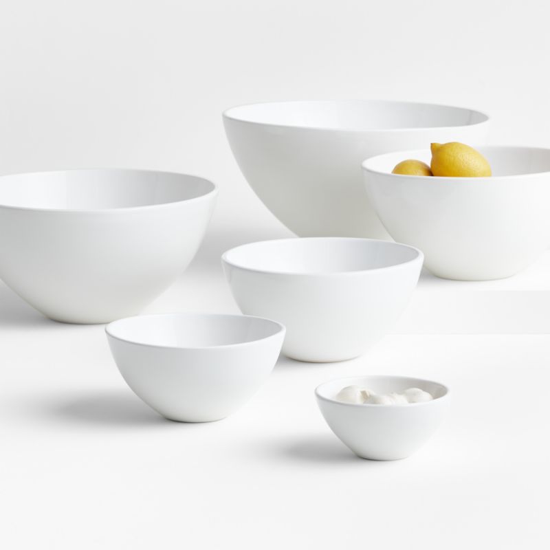Sorrento 6-Piece White Ceramic Bowl Set | Crate & Barrel