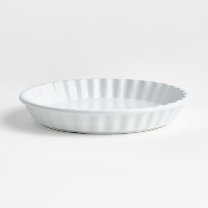 Sorrento White Ceramic Quiche Dish