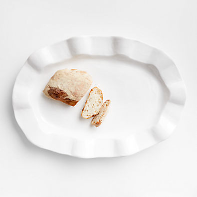 View Sorrento 32" White Ceramic Oval Serving Platter details