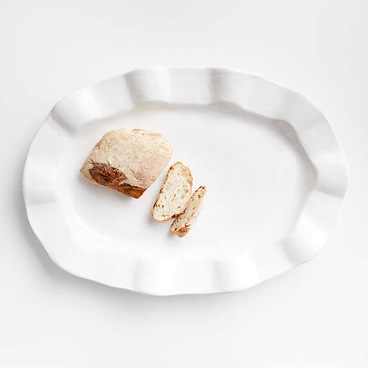 Sorrento 32" White Ceramic Oval Serving Platter