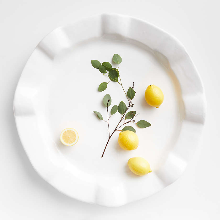 Sorrento 26" White Ceramic Serving Platter + Reviews Crate & Barrel