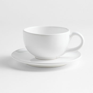 View Sorrento 13.5-oz. White Cappuccino Cup and Saucer details