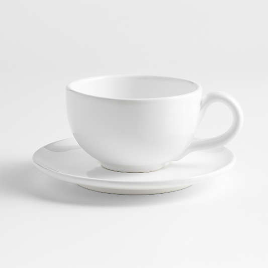 Sorrento White Cappuccino Cup and Saucer