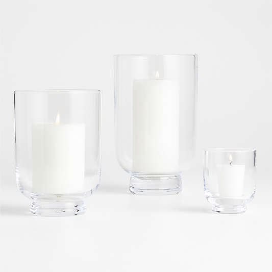 Soto Clear Glass Hurricane  Candle Holder 7"