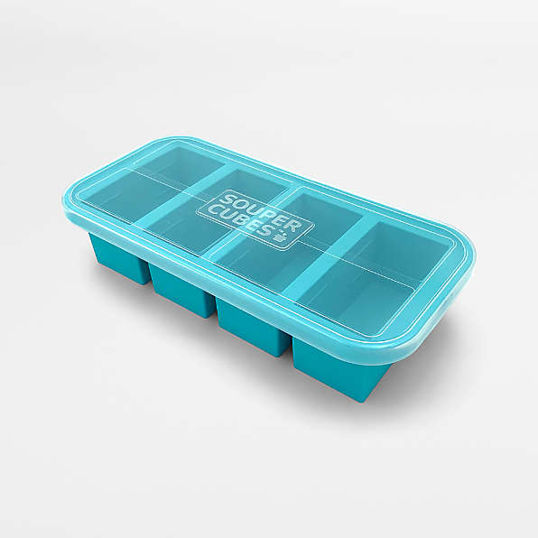Freezer Food Trays Cubes - Stock Storage Freeze Cup Cubes with Leakproof  Lids 6 piece (3 Trays + 3 Lids) - Freezer Portion Containers - Soup Meal  Ice