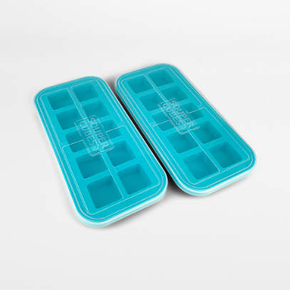 Large Ice Cube Trays Silicone Freezing Tray With Lid 2 Pack Make 8 Perfect  1cup