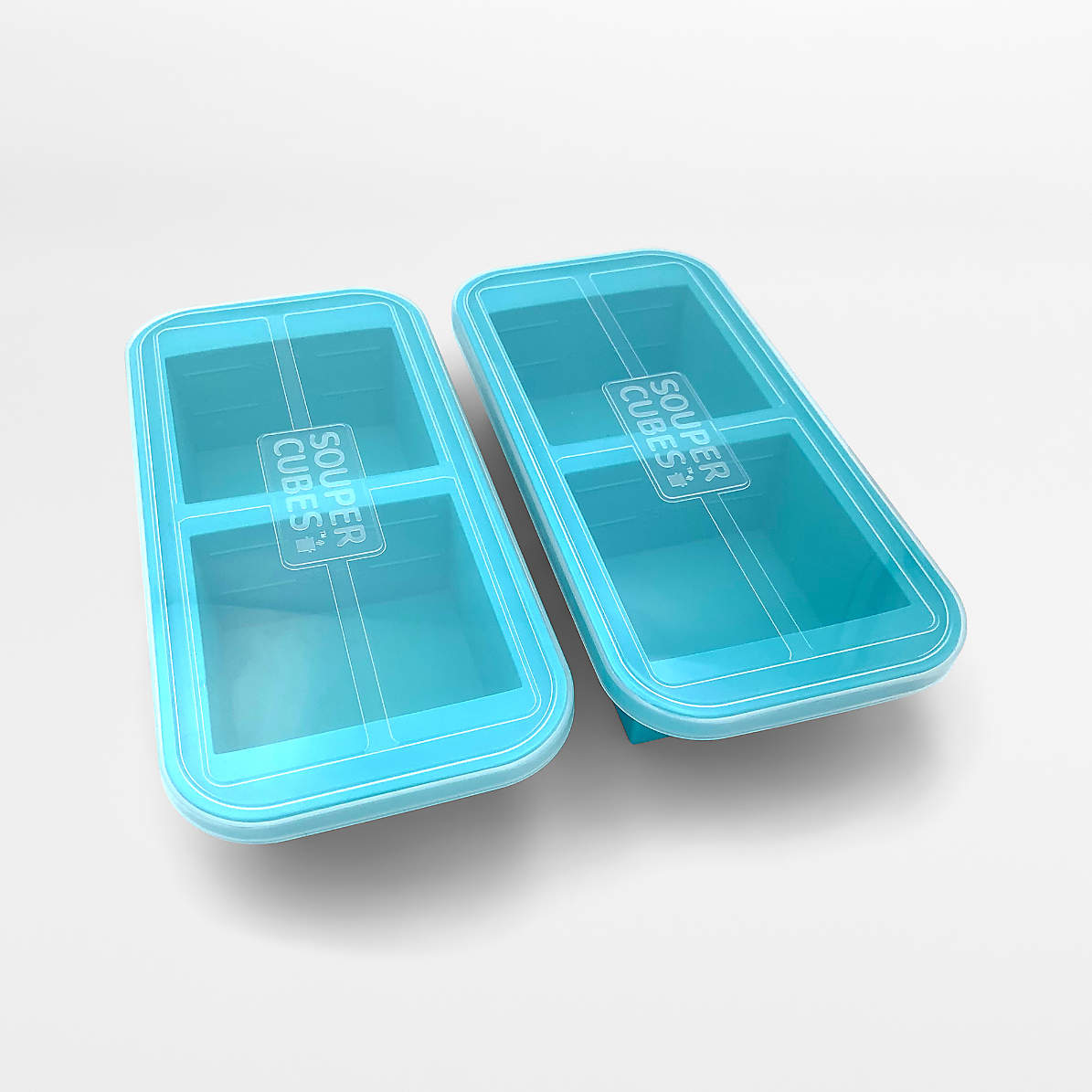  Freezer Food Trays Cubes - Stock Storage Freeze Cup Cubes with  Leakproof Lids 6 piece (3 Trays + 3 Lids) - Freezer Portion Containers -  Soup Meal Ice Cube Portion Trays