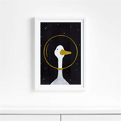 Space Goose Framed Wall Art Print