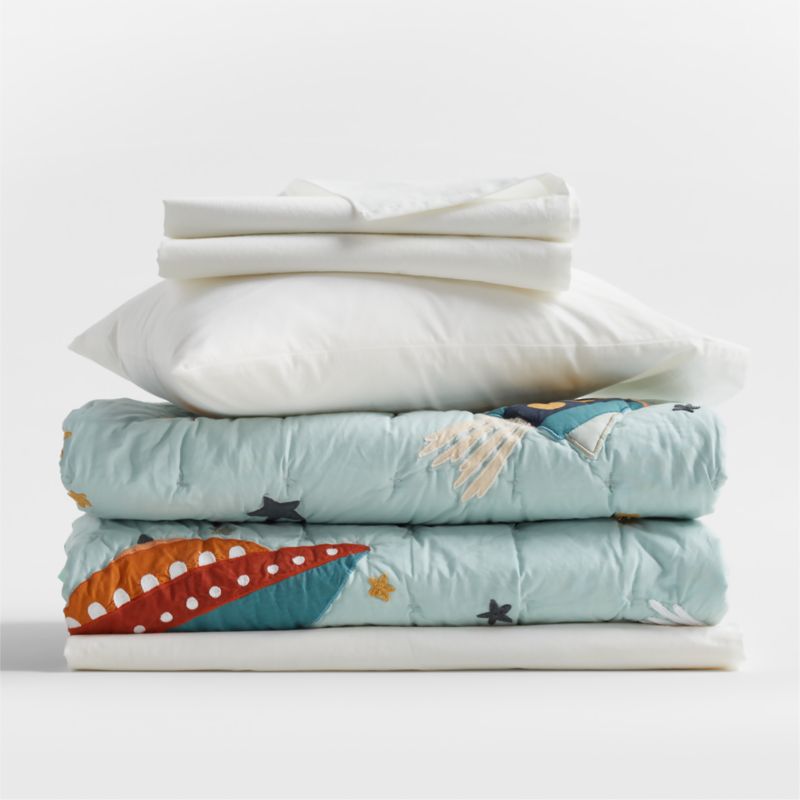 Cozy Cloud Pampas Ivory Washed Organic Cotton Toddler Sheet Set