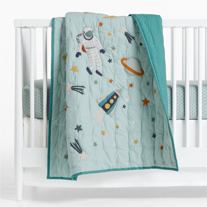 Rocket ship best sale crib bedding