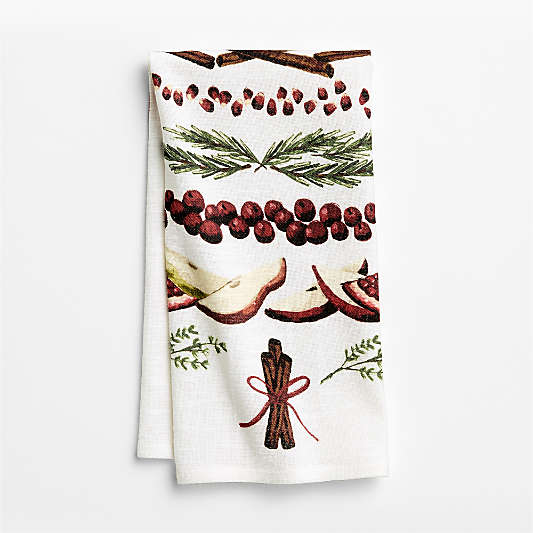 Spiced Holiday Punch Organic Cotton Dish Towel