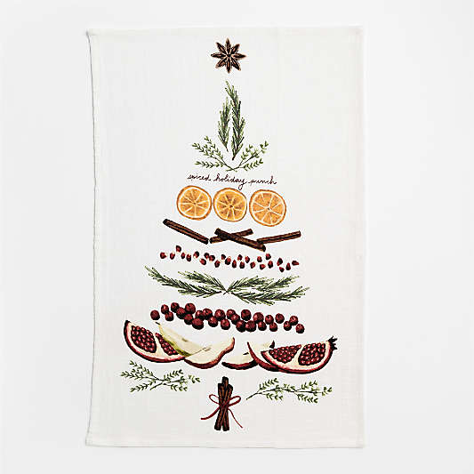 Spiced Holiday Punch Organic Cotton Dish Towel