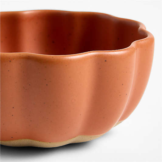 Speckled Orange Pumpkin Ceramic Pinch Bowl