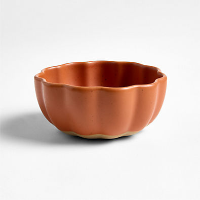 View Speckled Orange Pumpkin Ceramic Pinch Bowl details