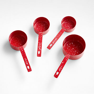 View Speckled Red and White Measuring Cups details