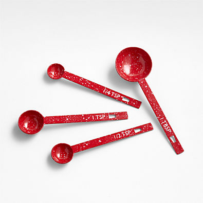 View Speckled Red and White Measuring Spoons details