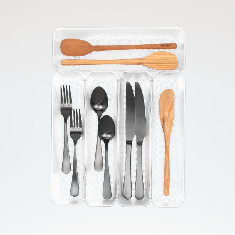 Spectrum Hexa Clear Frost 5Divider Silverware Tray Crate & Barrel