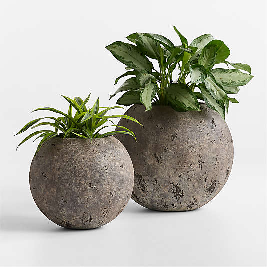 Bronze Sphere Textured Indoor/Outdoor Planter