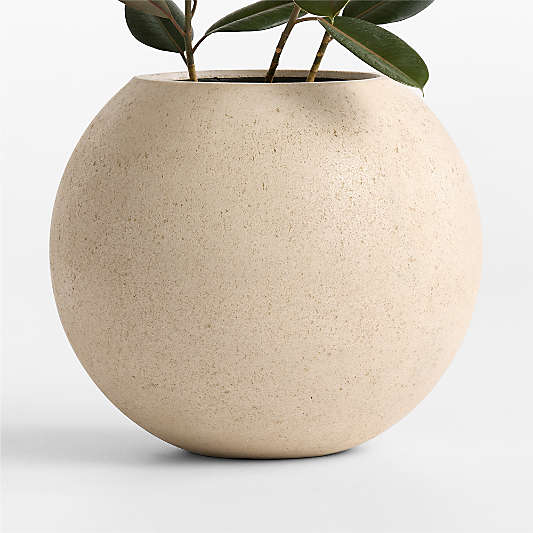 Sphere 22.5" x 26.0" Ivory Textured Indoor/Outdoor Planter