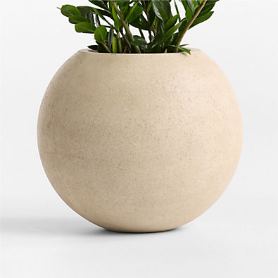 View Sphere 17.5" x 20.0" Ivory Textured Indoor/Outdoor Planter details