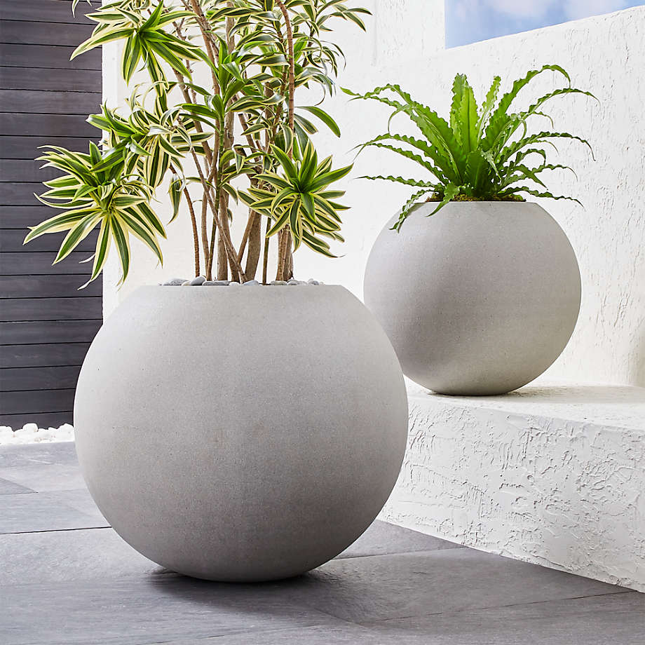 Sphere Large Light Grey Indoor/Outdoor Planter + Reviews