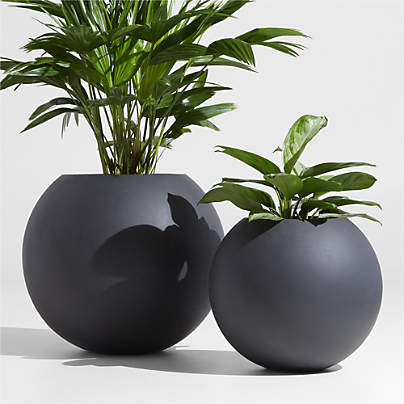 Sphere Dark Gray Indoor/Outdoor Planters