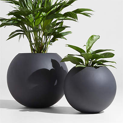 Sphere Dark Gray Indoor/Outdoor Planters
