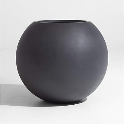 Sphere Large Dark Grey Indoor/Outdoor Planter 26"