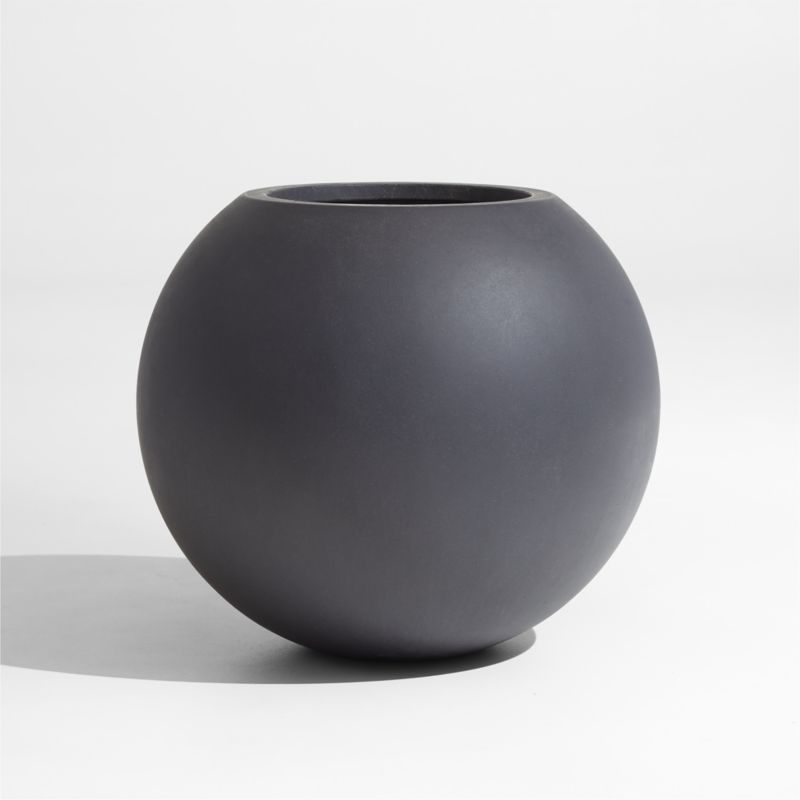 Sphere Small Dark Grey Indoor/Outdoor Planter Pot + Reviews | Crate ...